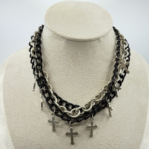 Layered chainmail cross - layered, goth