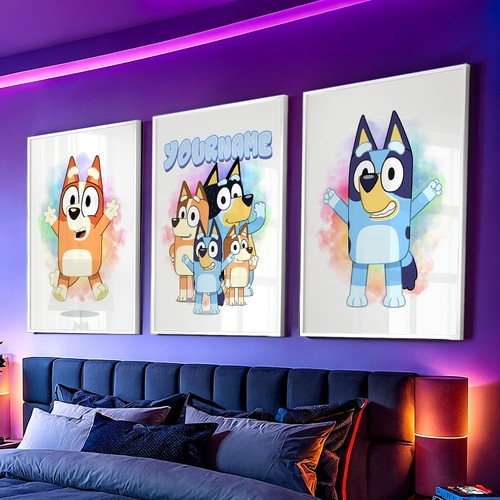 Personalised bluey wall - bluey, art