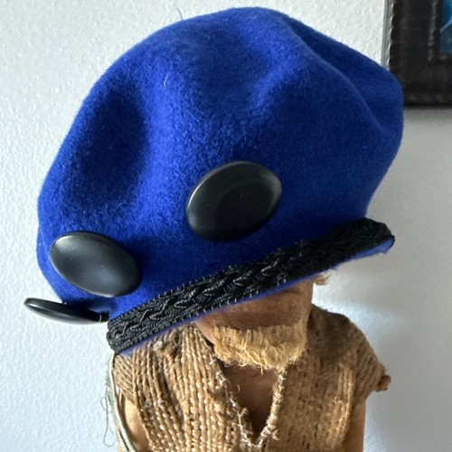 Vintage royal blue felt - blue,