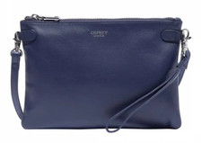 CROSSBODY HANDBAG LIGHT NAVY LEATHER OSPREY LONDON EMPIRE GRAINY HIDE **RRP£95**