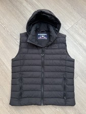 MENS BLACK SUPERDRY FUJI SERIES PUFFER GILET, SIZE XL