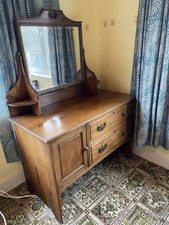 Antique solid oak carved - , chest