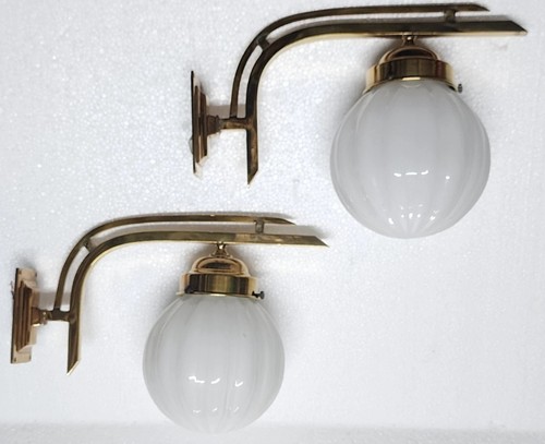 Pair vintage art deco brass - pair,