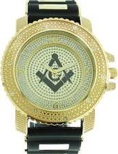 Masonic Mens Watch Gold and