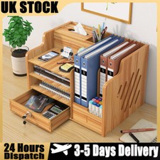 Wooden Office Desk Organiser