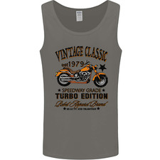 Vintage Classic Motorcycle Motorbike Biker Mens Vest Tank Top