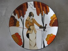 Brian Wood Art Deco "Seasons - Autumn " Hand Painted 35cm Plate - Signed - 5/100