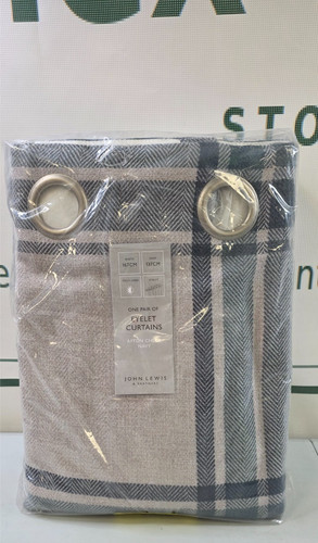 John lewis afton check eyelet - john,