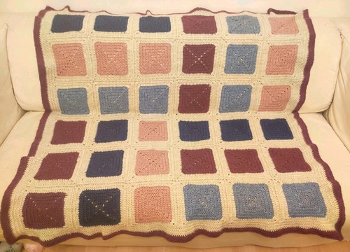 Handmade tweed like afghan - tweed-like,