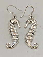Sterling Silver 925 Seahorse Earrings  Dropper Earrings Seahorse Measures 3.5cm