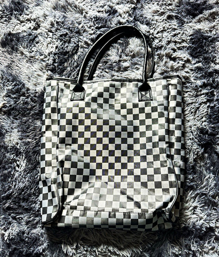 Black white checkered canvas - &,
