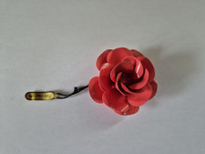 Pink Enamel Rose Brooch by Corocraft