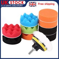 Car Sponge Polishing Pad 12Pcs 3" Buffing Kit for Polisher with Drill Adapter UK