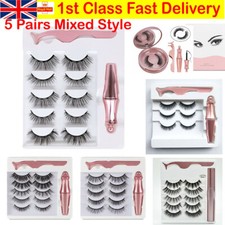 Waterproof Magnetic Eyeliner with Eyelashes and Tweezer 5 Pairs Set Long Lashes