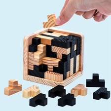 Intelligence Wooden Toy 3D IQ Puzzle Brain Teaser Game For Kids Adults Children