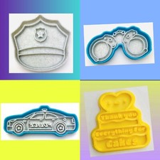 Police set of 3 cookie cutters