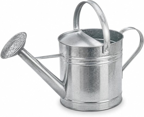 Galvanised metal watering can - galvanised,