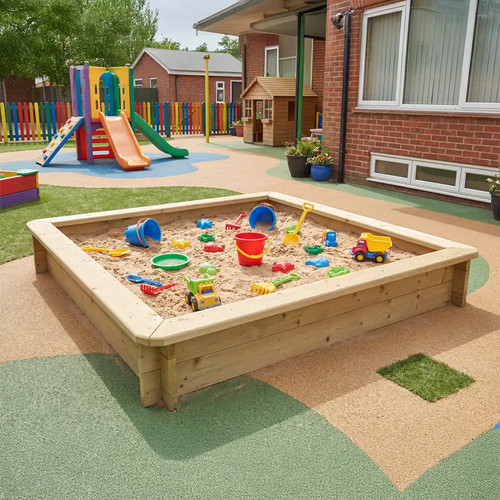 Wooden sandpit 2m - wooden,
