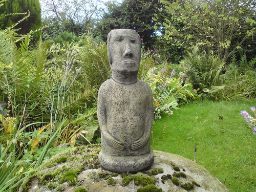Stone garden moai statue - garden,