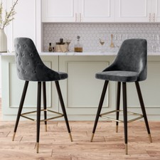 2X Tall Bar Stools Velvet