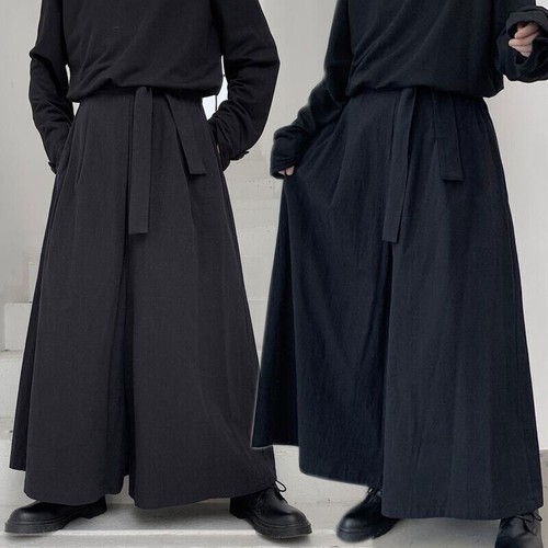 Men wide leg pants loose - men's,