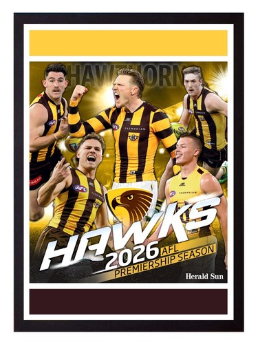 Framed 2026 hawthorn hawks afl - hawthorn,