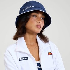Ellesse Retro Bucket Hat 'Live Forever' Britpop Festival Hat Navy