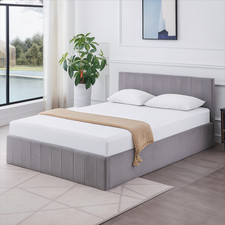 Grey 4ft Small Double Ottoman