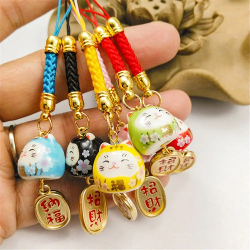 Lucky cat phone strap keychain - strap,