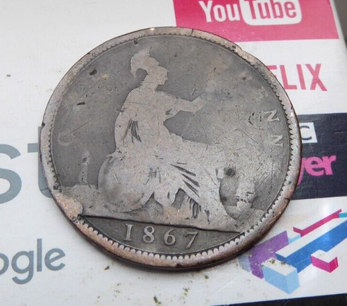 1867 victoria one - penny, bronze