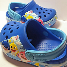 Crocs Toddlers Blue Baby Shark Band Clogs (UK Size 4C)