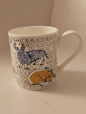 ●WHITE STUFF●SAUSAGE DOG MULTI DOG MUG ~ FINE BONE CHINA