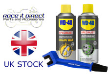 WD40 Specialist Motorbike Chain Cleaning / Cleaner + Wax + Brush Kit Motorcycle
