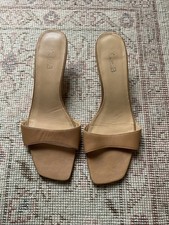 VINTAGE LK BENNETT KITTEN HEEL MULES, TAN, Y2K. Size 40
