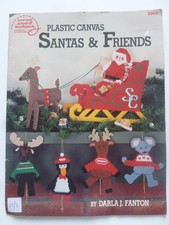 Plastic canvas santas - canvas,