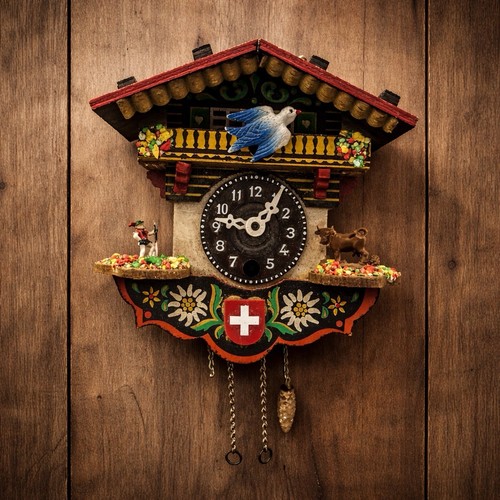 Vintage mini cuckoo clock - vintage,