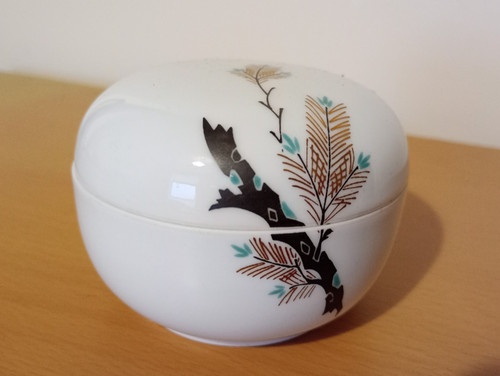 Vintage lidded container made - container,