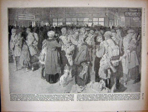 Old antique print ww1 - print, 1916