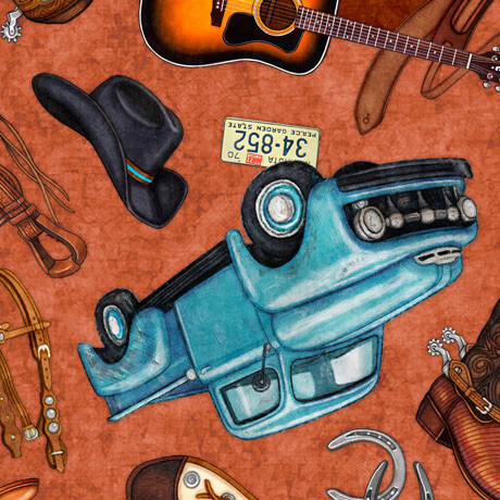 Guitar fabric bty lil - fabric,, bit