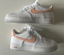 Nike White Air Force 1 Trainers Sneakers 314192-117 Size 5 Custom Peach Paint