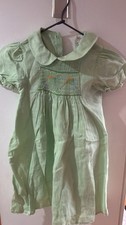 Girls green smocked - girls,