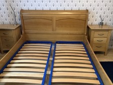 French Louis Solid Oak 5ft King Size Sleigh Bed
