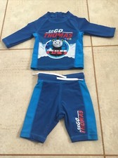 M&S BOYS SHORTIE WETSUIT THOMAS TANK SWIM SET SHORTS TOP AGE 6-9 MONTHS BUNDLE