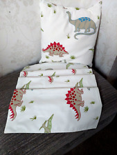 LAURA ASHLEY DINOSAUR SINGLE BED RUNNER AND 16" CUSHION COVER. HAND MADE