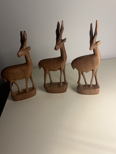 Wooden carved gazelle deer - wooden,