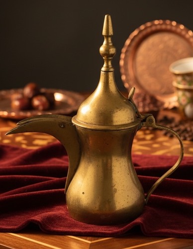Antique brass coffee pot - antique,