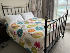 Antique Victorian iron and brass bedstead