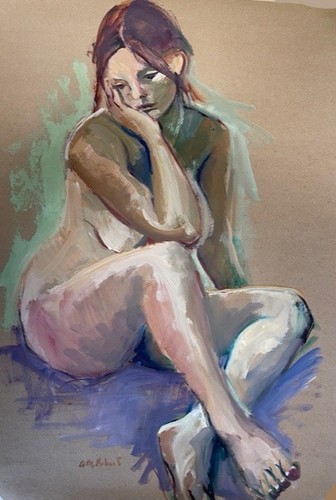Nude painting original acrylic - nude,
