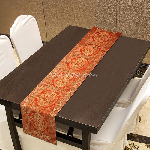 Indian brocade table runner - brocade,