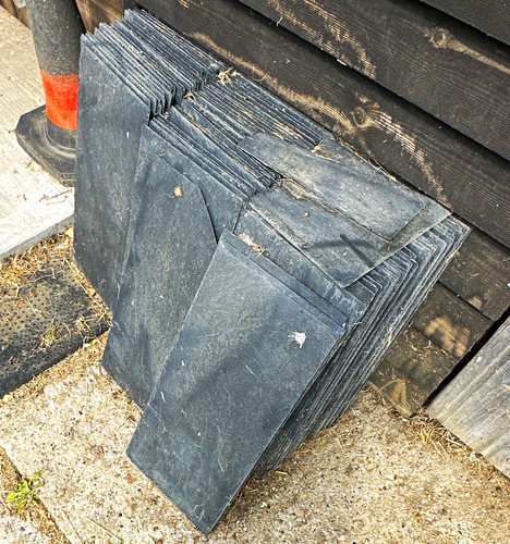 Grey slate roof tile - grey,